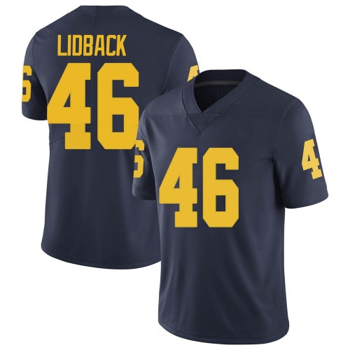 Alexander Lidback Michigan Wolverines Men's NCAA #46 Navy Limited Brand Jordan College Stitched Football Jersey BJH0054HM